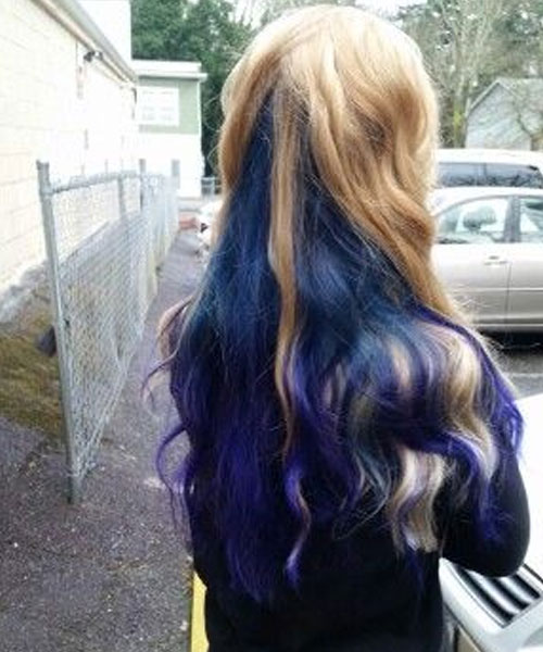 Blonde Hair with Blue Underneath