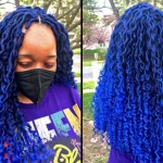 Blue Crochet Braids Hairstyle