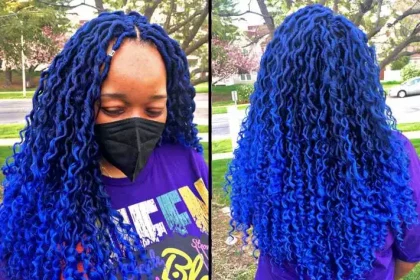 Blue Crochet Braids Hairstyle