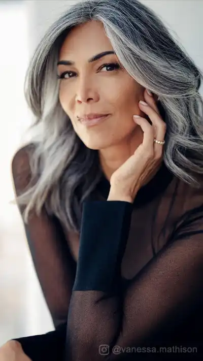 Grey Black Mix Hair For Women Over 60